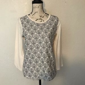 J Crew Long Sleeved Blouse w decor SZ Med